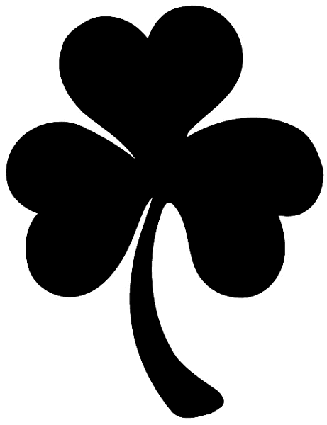 Clover leaf silhouette vinyl sticker. Customize on line. Flowers Trees Plants 039-0334
